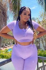 Chill And Vibes Lilac Two Piece Set